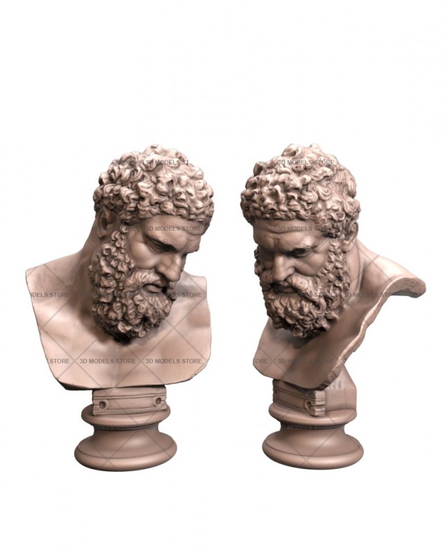 Bust of Hercules, 3d models (stl)