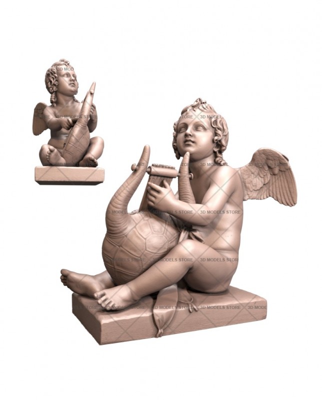Cupid playing the Leary, 3d models (stl)