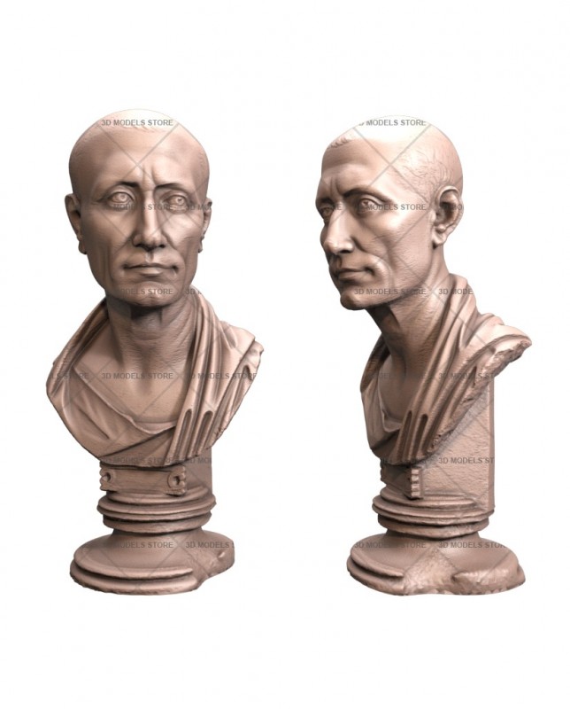 Portrait of Julius Caesar, 3d models (stl)