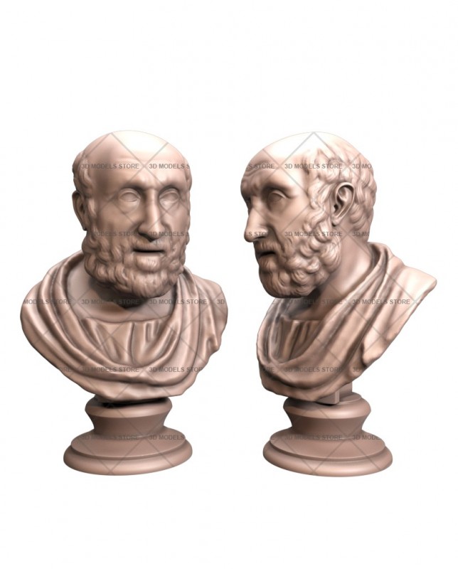 Bust of Hippocrates, 3d models (stl)