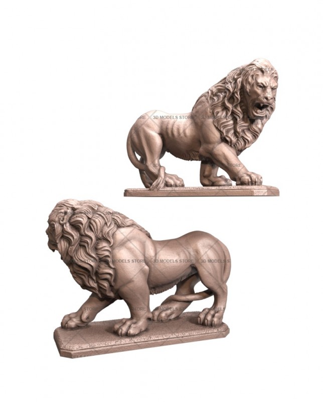 Lion statue, 3d models (stl)