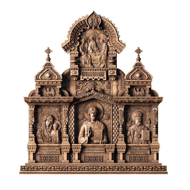 Icon case with carved icons, 3d models (stl)
