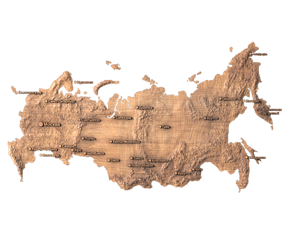 Geographic map of Russia, 3d models (stl)