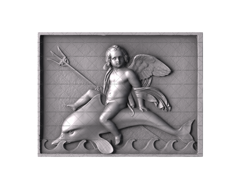 Cupid on the Waves, 3d models (stl)