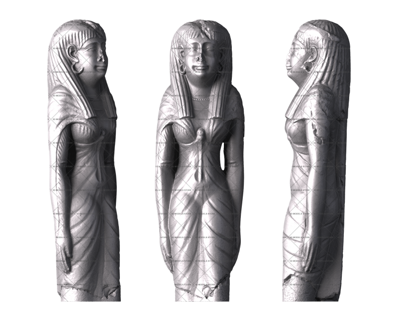 Egyptian Female Statue, 3d models (stl)