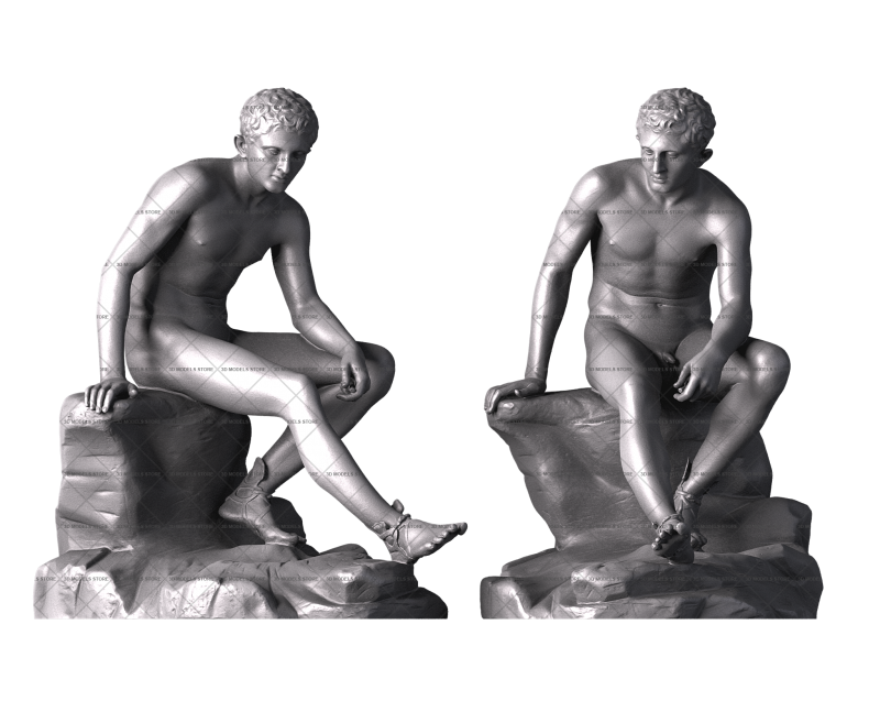 Hermes with Sandal, 3d models (stl)