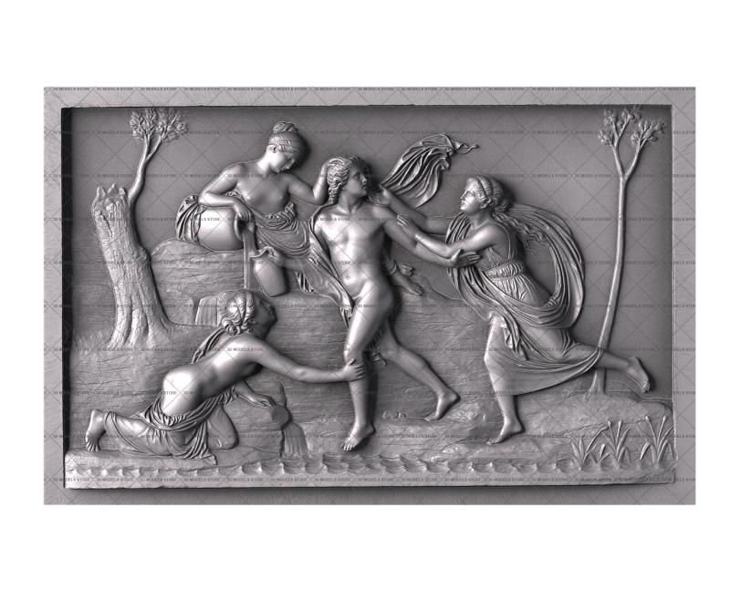Abduction of Hylas by River Nymphs 2, 3d models (stl)