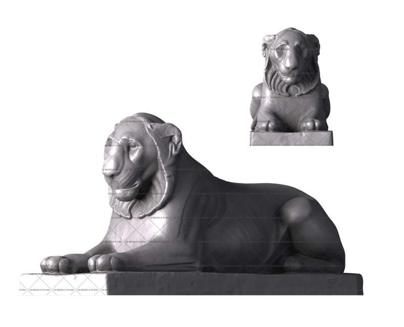 Lion in Reclining Pose, 3d models (stl)