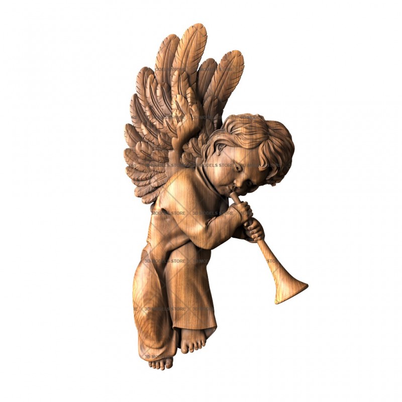 Angel with a pipe, 3d models (stl)