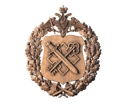 Coat of arms of State examination Russian Ministry of Defense, 3d models (stl)