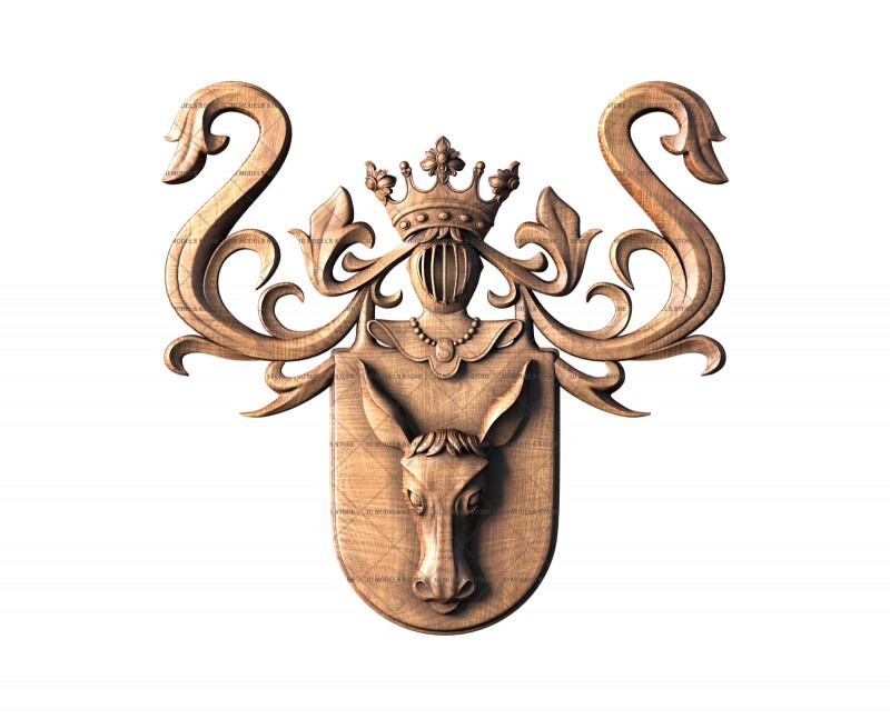 Coat of arms with a donkeys head, 3d models (stl)