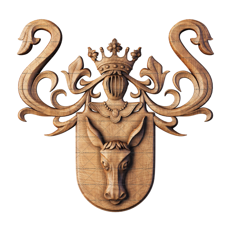 Coat of arms with a donkeys head, 3d models (stl)