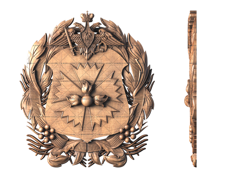 Large emblem of the Main Directorate of the General Staff of the Armed Forces of Russia, 3d models (stl)