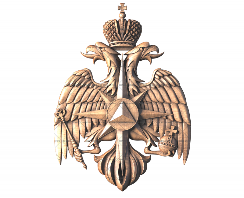 Coat of arms emblem of the Russian Emergencies Ministry, 3d models (stl)