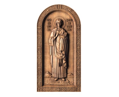 Icon Great Martyr and Healer Saint Panteleimon, 3d models (stl)