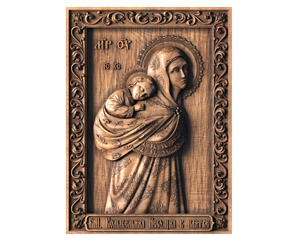 Orthodox icon of the Mother of God lullaby, called «bearing in the scarf», 3d models (stl)