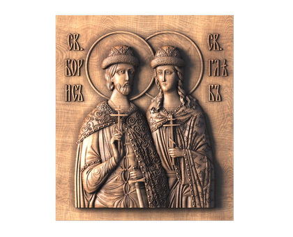 Icon of the Holy Blessed Princes Boris and Gleb, 3d models (stl)