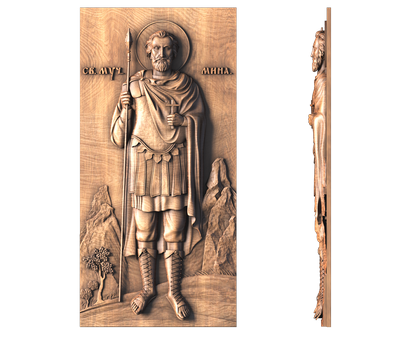 Icon of holy great martyr Mina, 3d models (stl)