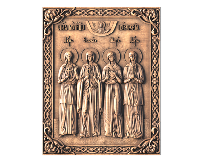 Holy Martyrs Puzovskaya Evdokia Sheikova, Daria Timolina, Daria Siushinskaya, and Maria, 3d models (stl)