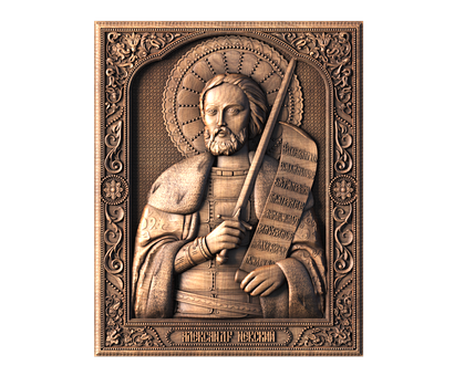 Icon of the Holy Blessed Prince Alexander Nevsky, 3d models (stl)