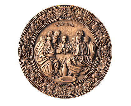 The Last Supper in a round frame, 3d models (stl)