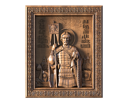Icon of Prince Alexander Nevsky, 3d models (stl)