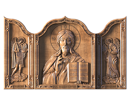 Triptych of the Almighty with archangels, 3d models (stl)