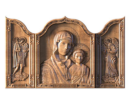 Kazan Mother of God with archangels, 3d models (stl)