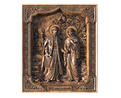 Icon of Saints Peter and Fevronia of Murom, 3d models (stl)