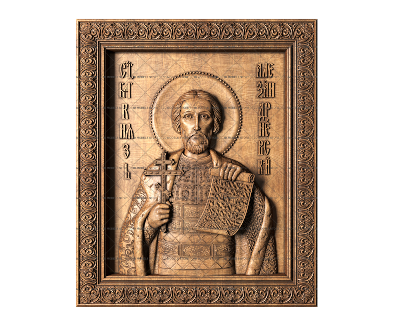 Icon of Alexander Nevsky, 3d models (stl)
