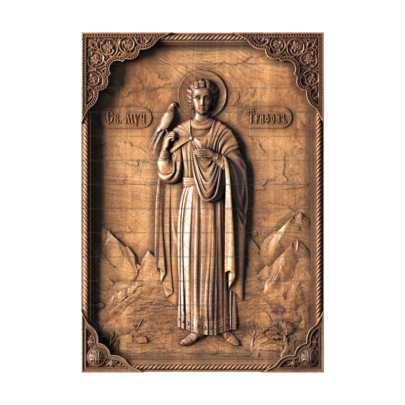 Icon Saint Tryphon of Apamea, 3d models (stl)
