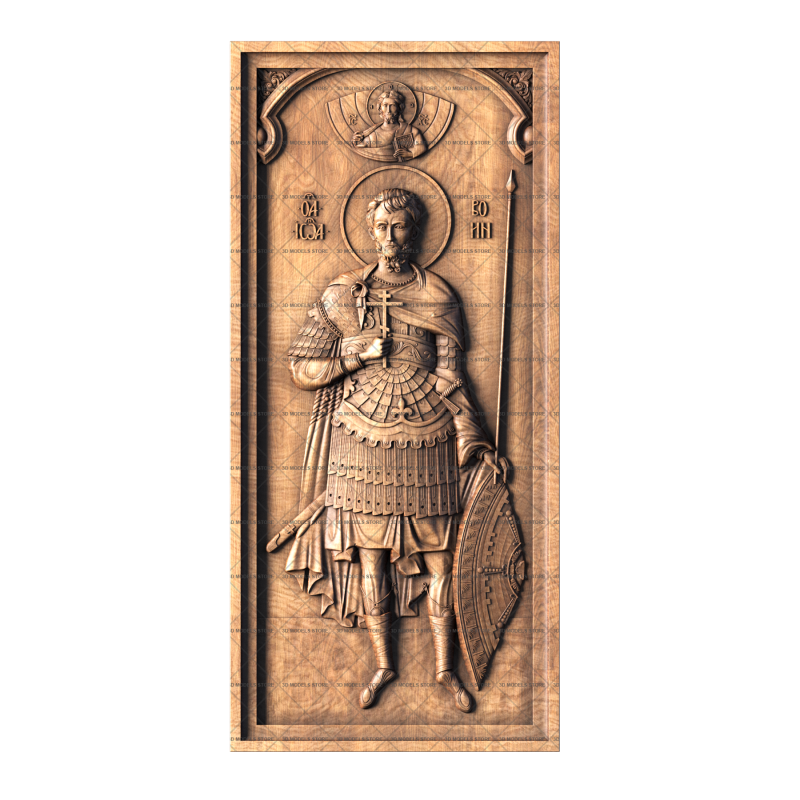 Icon of the Holy Martyr John the Warrior, 3d models (stl)