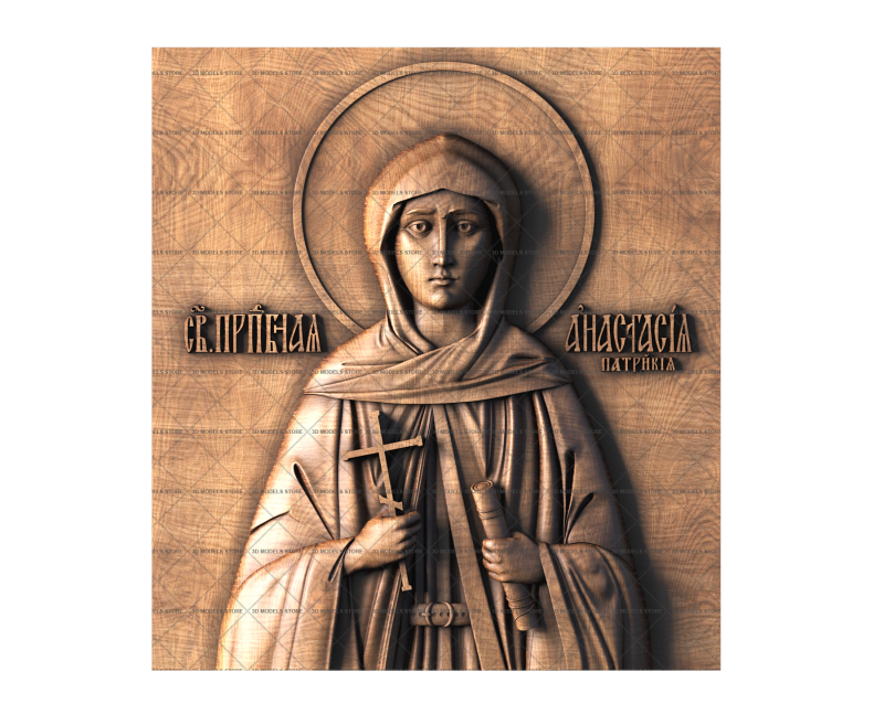 Orthodox icon of Saint Anastasia the Patrician, 3d models (stl)