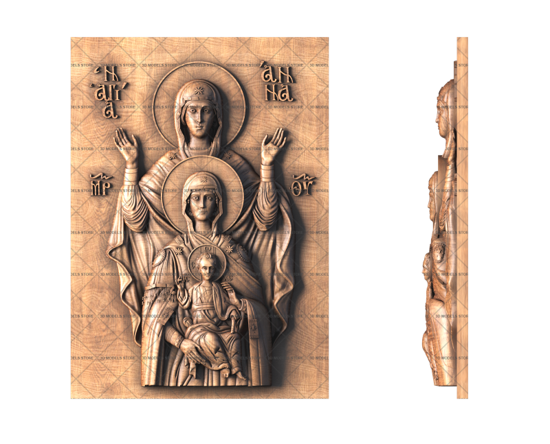 Icon Saints Anne, Mary and the baby Jesus, 3d models (stl)