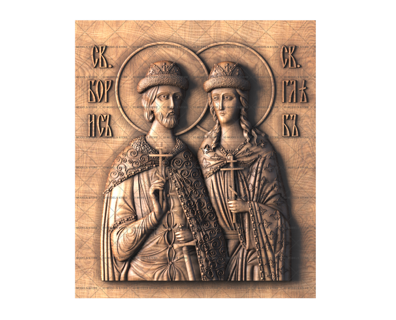 Icon of the Holy Blessed Princes Boris and Gleb, 3d models (stl)