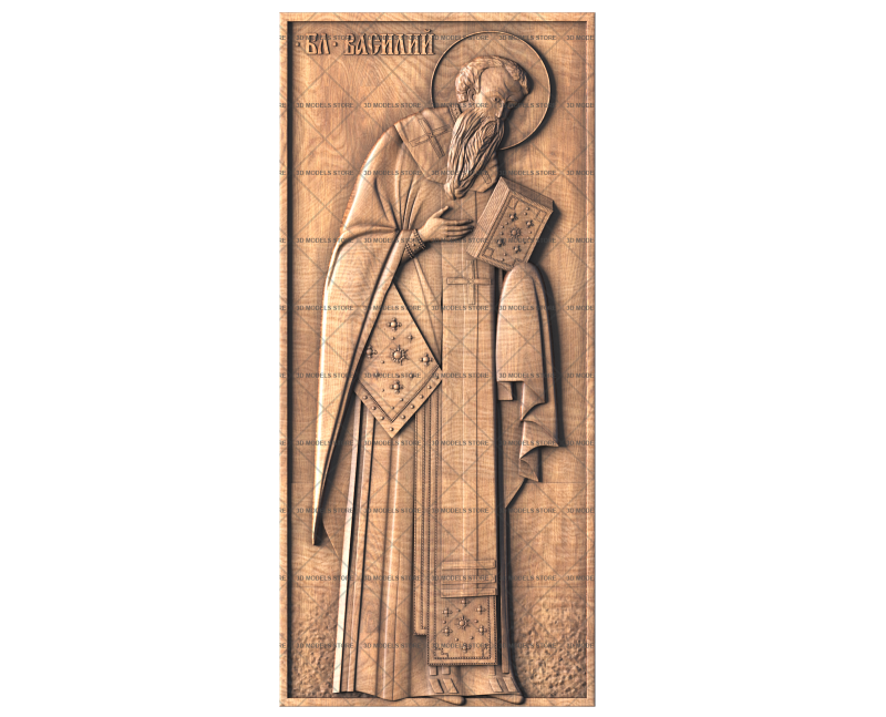 Icon of St. Basil the Great, Full body, 3d models (stl)