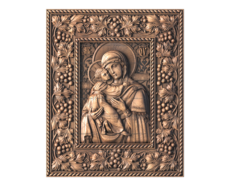 Vladimir Icon of the Mother of God, 3d models (stl)