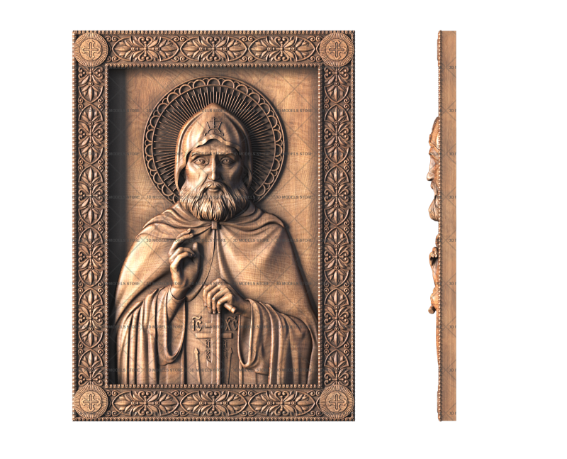 Icon of St. Alexander Svirsky, 3d models (stl)