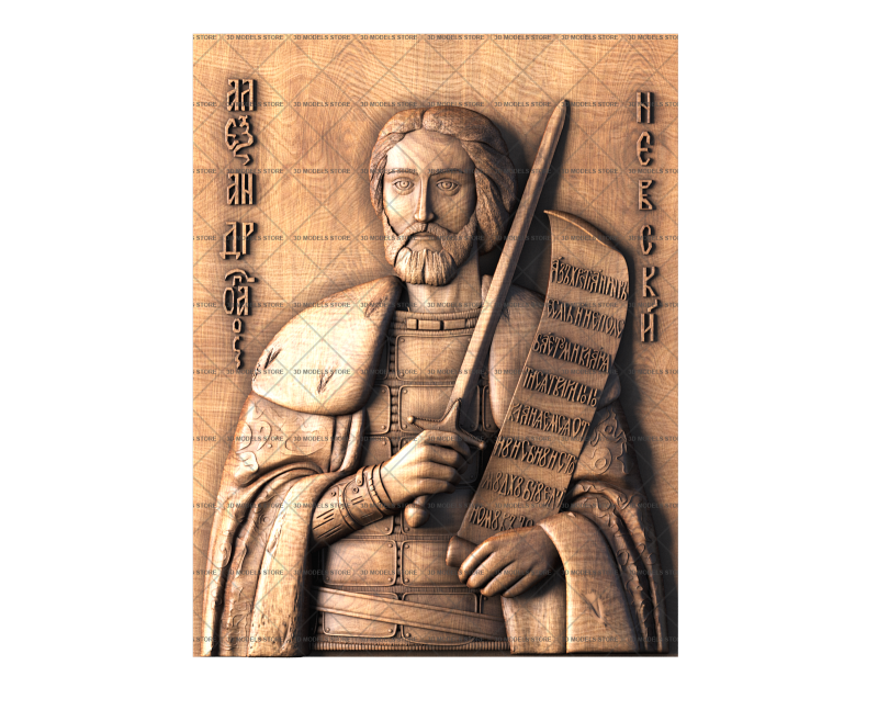 Icon of St. Alexander Nevsky, 3d models (stl)