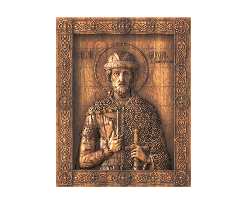 The Holy Prince Igor of Chernigov icon, 3d models (stl)