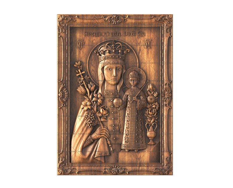 Unfading Flower Icon of the Mother of God, 3d models (stl)