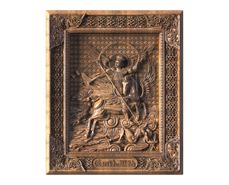 Archangel Michael the Voivode in a reliquary, 3d models (stl)