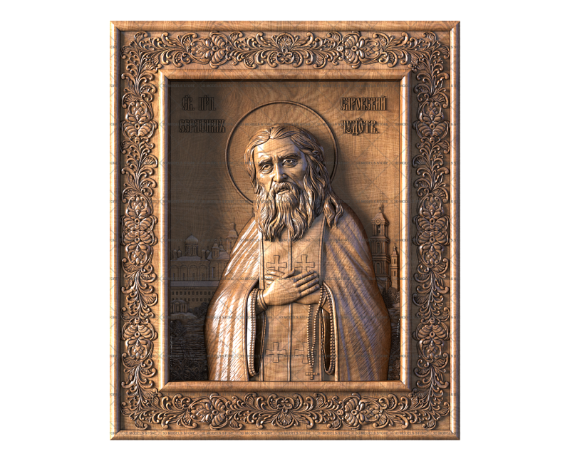 Icon of Saint Seraphim of Sarov, 3d models (stl)