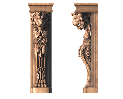 Corbel with a lion, 3d models (stl)