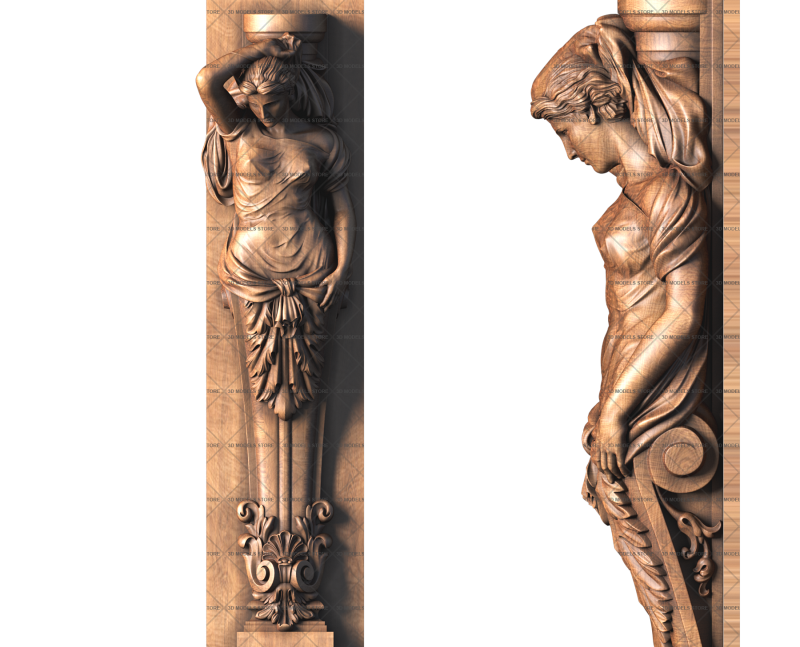 Corbel Caryatid sculpture, 3d models (stl)