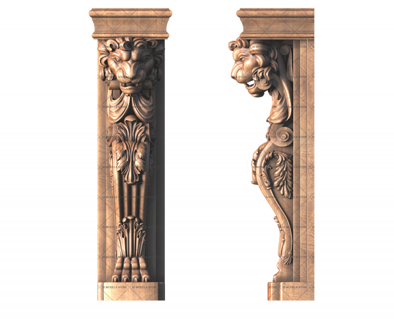 Corbel with a lion, 3d models (stl)