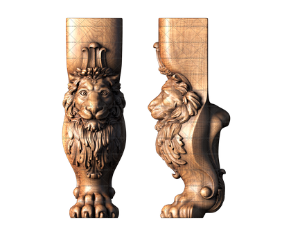 Furniture legs with lions, 3d models (stl)