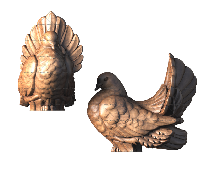 Knob with a dove, 3d models (stl)