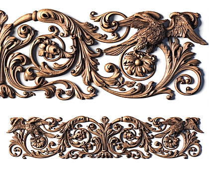 Decoration with a bird, 3d models (stl)