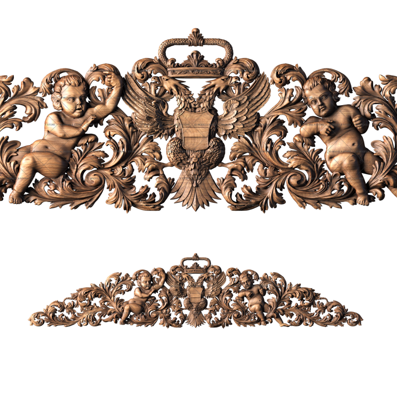 Central decor with coat of arms, 3d models (stl)